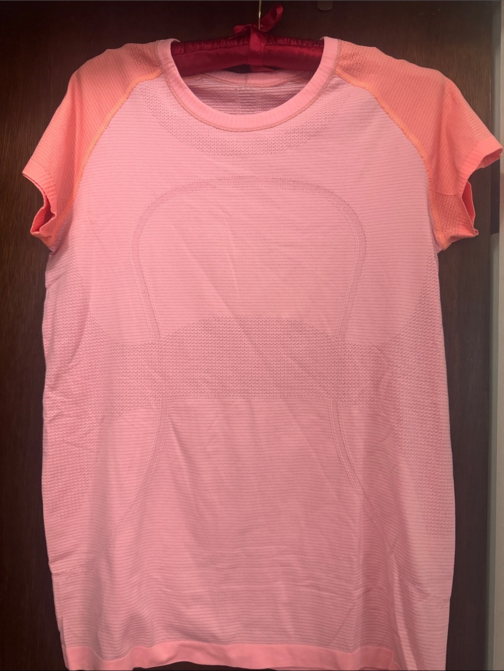 Lululemon Coral Pink Short Sleeve Performance Tee